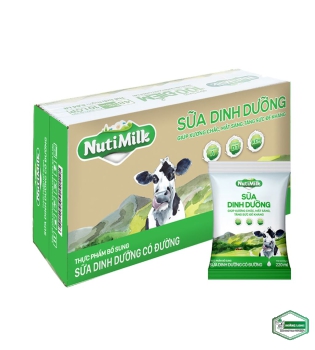 Thùng 48 bịch sữa dinh dưỡng có đường Nutimilk 220ml