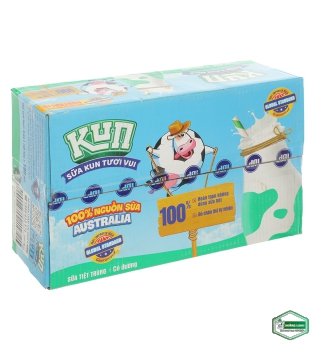 Thùng 48 hộp sữa tươi tiệt trùng có đường Kun 180ml