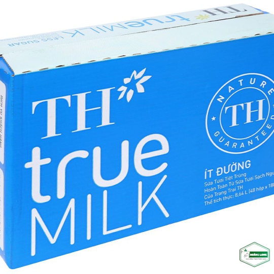 Thùng 48 hộp sữa tươi tiệt trùng ít đường TH true MILK 180ml