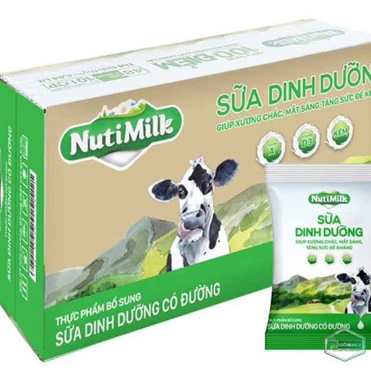 Thùng 48 bịch sữa dinh dưỡng có đường Nutimilk 220ml
