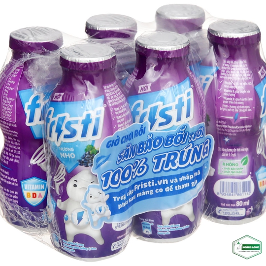 Lốc 6 chai sữa chua uống nho Fristi 80ml