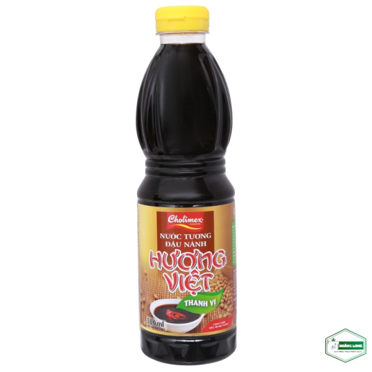 Nước tương đậu nành thanh vị Hương Việt chai 500ml