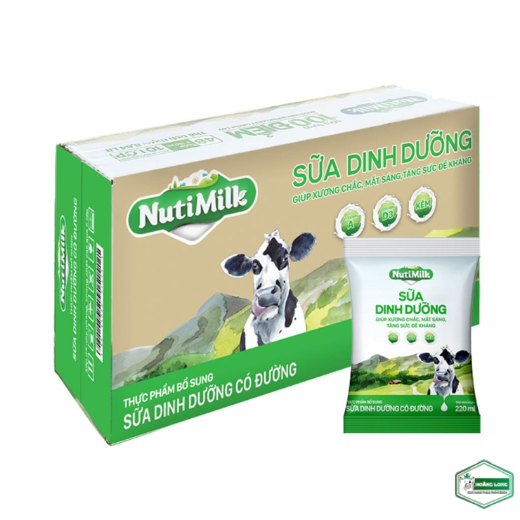 Thùng 24 bịch sữa tiệt trùng ít đường Dutch Lady Canxi & Protein 180ml